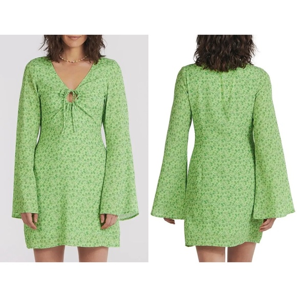 CHARLIE HOLIDAY x ANTHROPOLOGIE | Nixon Floral Long Sleeve Minidress | Size 6 - Picture 1 of 14